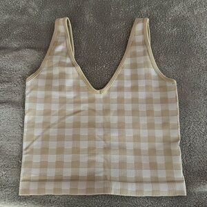 Aura Tan Gingham tank